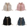 Borsa a tracolla in denim con catena e chiusura a coulisse per la moda quotidiana da donna