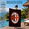 Milan Football Club Printed Microfiber Beach Towel, Soft And Absorbent, Quick-Dry, Ideal for Summer Travel, Beach Essential, Swimming Pool
