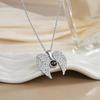 Angel Wings Heart Projection Pendant Necklace for Women