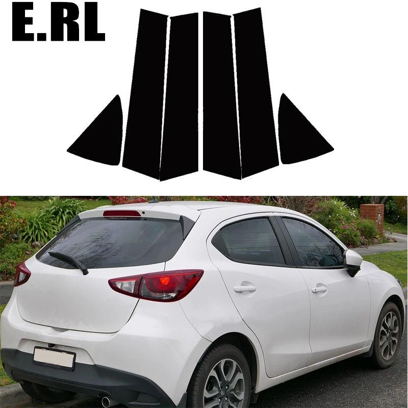 For Toyota Vitz Yaris Hatchback XP130 2014- Glossy Black Window Sticker Pillar Posts Decal Cover Door Trim Car Accessories