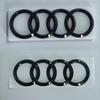 5hkmb 4-Ring Logo ABS Silver/Black Car Hood Front Bonnet Grill Rear Trunk Emblem Badge Sticker For  A3 A4 A5 A6 A7 Q2 Q3 Q5 Q8 TT Hkmb5