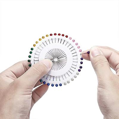 480Pcs/box Sewing Pins Straight Pins Head Pins Colorful White Round Pearl Head Dressmaking Quilting Pins for Crafts