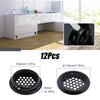 12 Stück Runde Schrank Luftkanal Lüftungsgitter Dm.35mm Stahl Lamellengitter Maschenlochstopfen Dekorabdeckung Kleiderschrank Gitter Lüftungssysteme