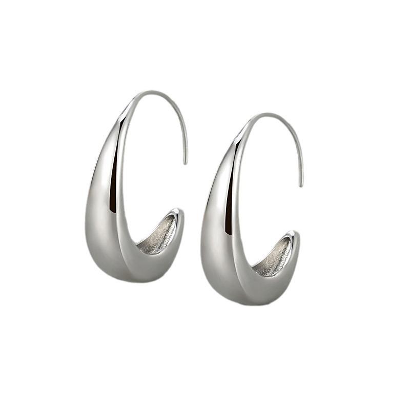 Minimalist C Shape Hook Earrings Niche Design Cold Simple Advanced Fashionable Personalized Ear Jewelry For Women