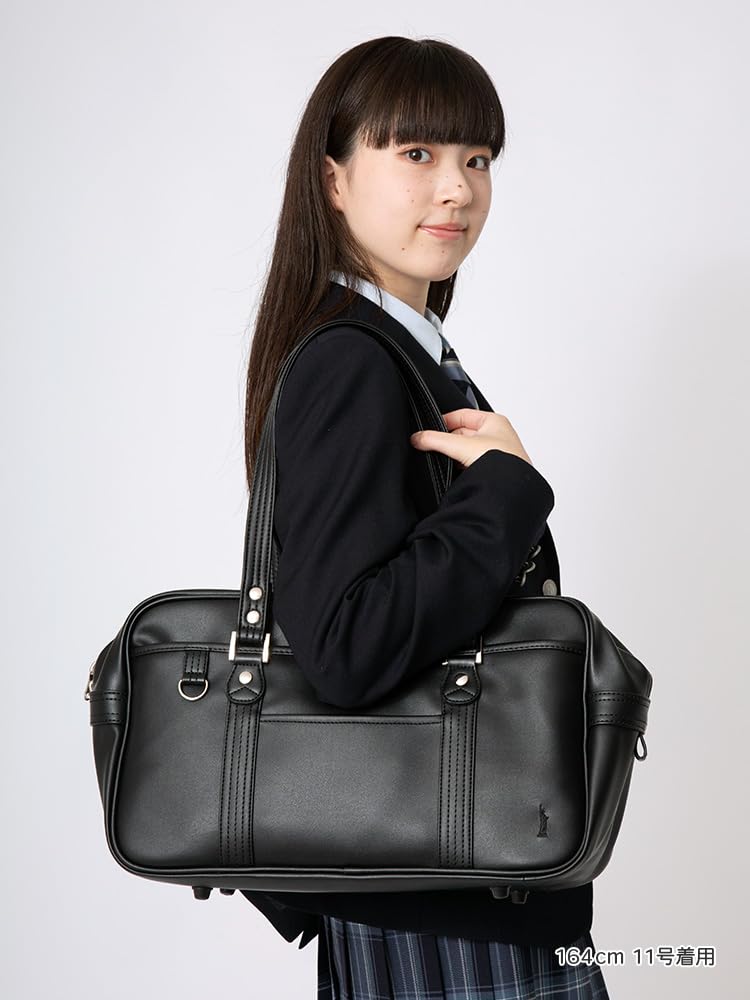 School Synthetic Leather Bag Black X Black F [Eastboy] Bag, (Single Layer), 5209300, Women's, (940),