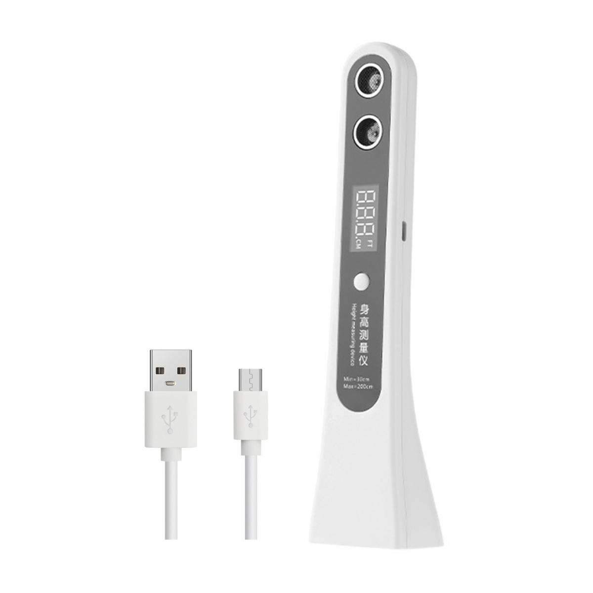 

Портативний ультразвуковий прилад для вимірювання висоти РК-дисплей Портативний пристрій для дітей і дорослих Бездротовий інфрачервоний вимірювач висоти Лінійка білий