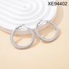 Geometric Embossed Titanium Steel Stud Earrings for Women