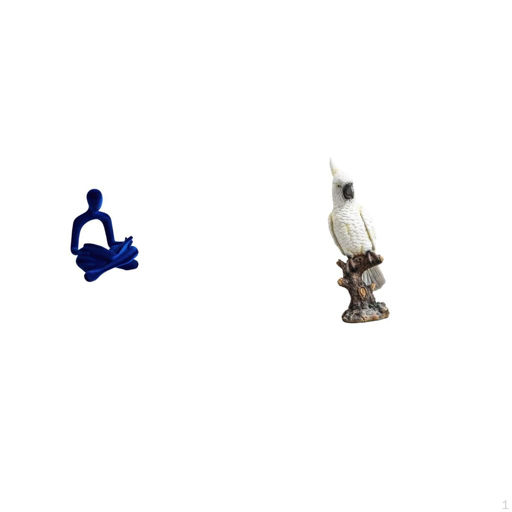 Abstract Thinker Parrot Figurine Sculpture Artistic Resin Statue Versatile Decorative Ornament for