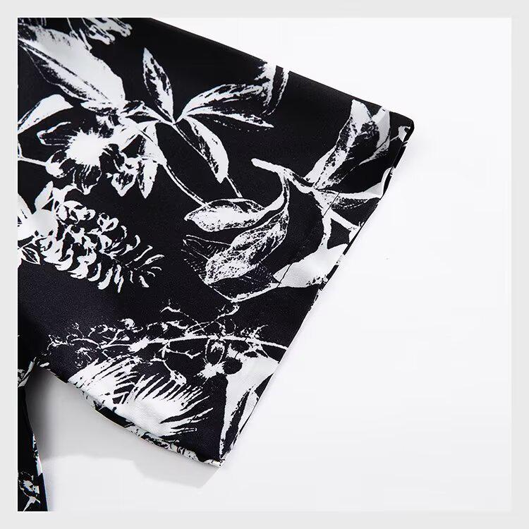 Men's Trendy Vintage Floral Hawaiian Shirt & Shorts Set - Summer Casual Loose Fit
