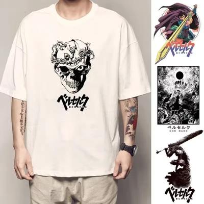 Camisetas Berserk Camiseta Divertida Guts Hombre Camiseta Gráfica Manga Cool Anime Japonés Mujer 100% Algodón Harajuku Hip Hop Tee Y2k Tops