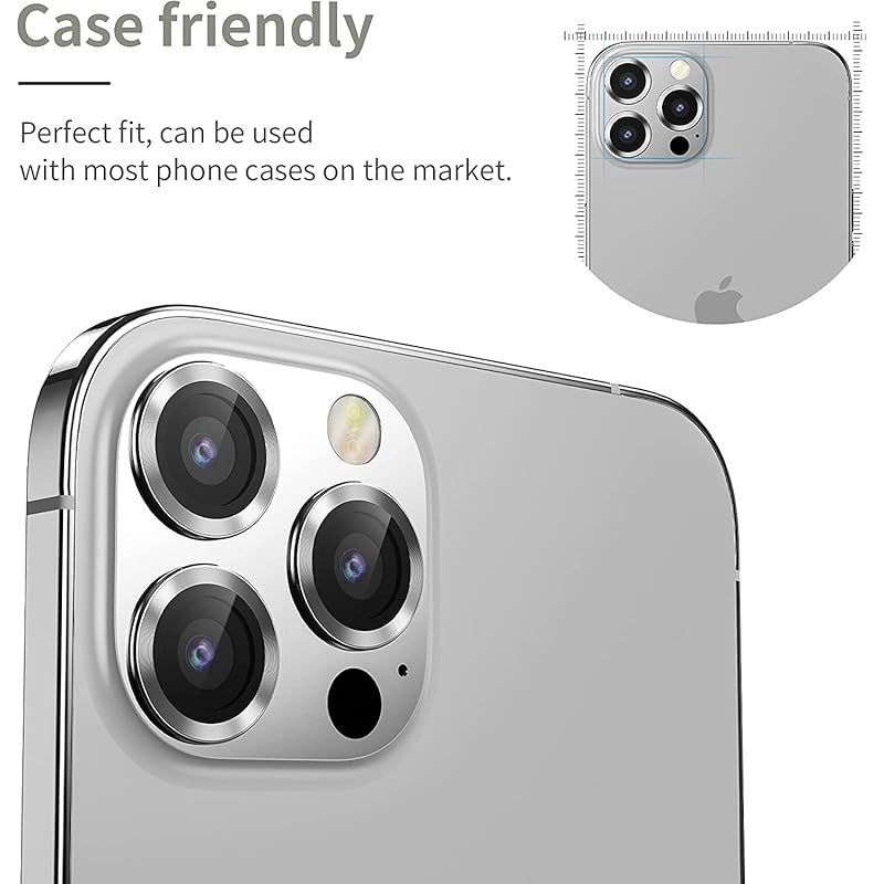 

Gadgetbite Orbix Camera Lens Protector For Iphone 13 Pro 6.1& Iphone 13 Pro Max 6.7, Tempered Glass Camera Lens Protecto 1313 серебряный