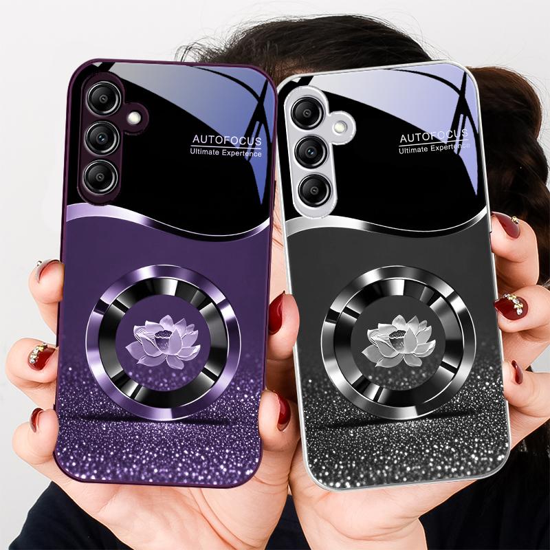 Circle Lotus Golden Dot For Samsung A 20 30 22 23 24 25 26 31 32 33 34 35 42 50 51 52 53 54 55 56 70 71 72 73 glass phone case