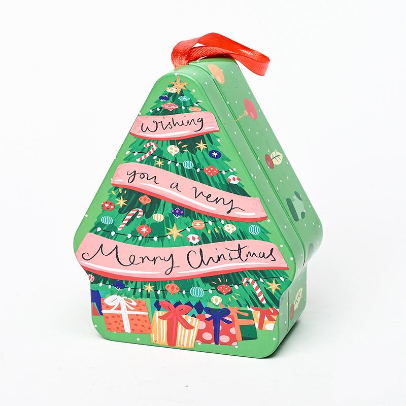 Christmas House Shape Xmas Atmosphere Christmas Decorations Chocolate Jar With Lanyard Cute Candy Box Kids 10.5x8.5x4cm