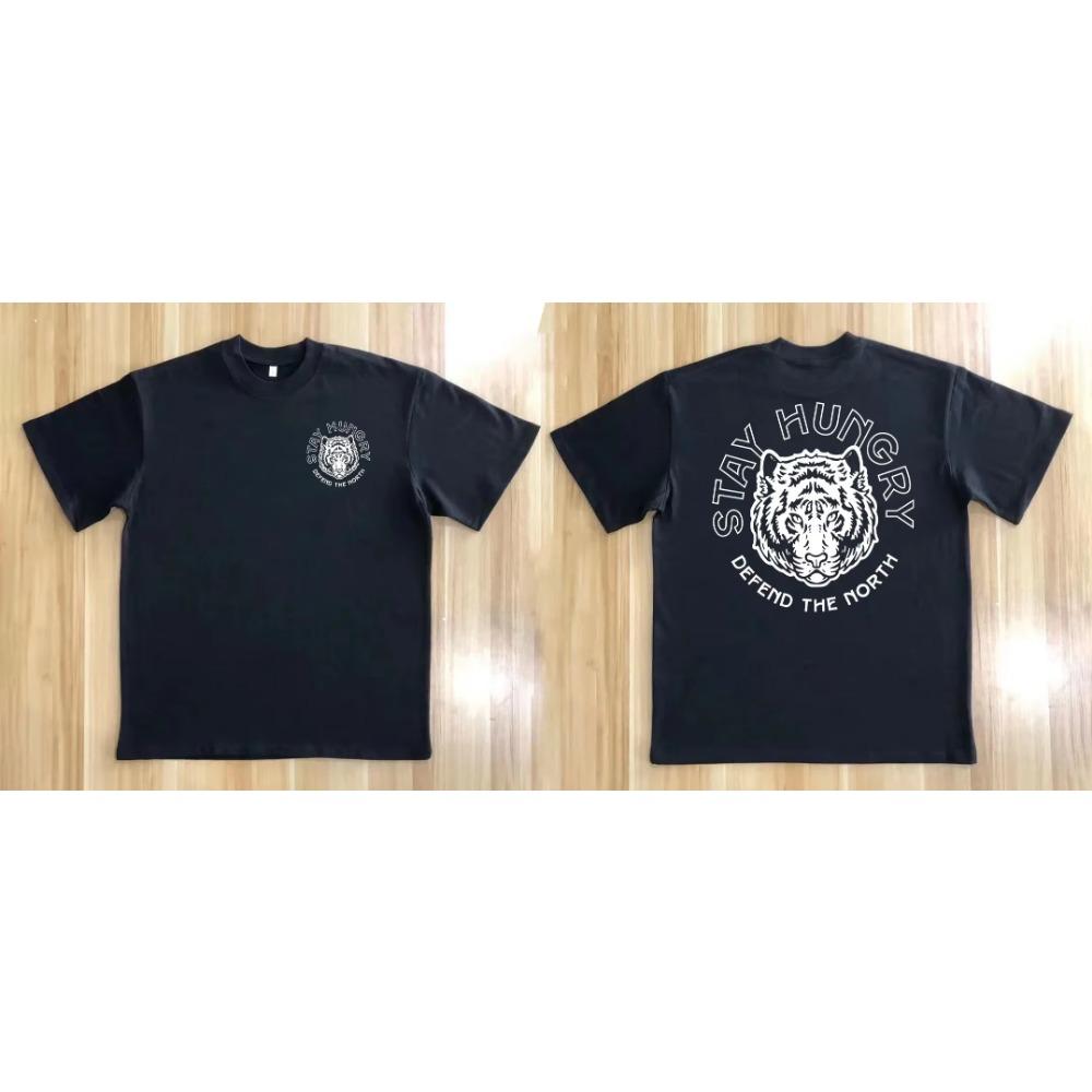 2023 Summer New Sports T-shirt 100% Cotton 2 English Letter Printing High Quality Round Neck Street Clothing Top Casual Clothing