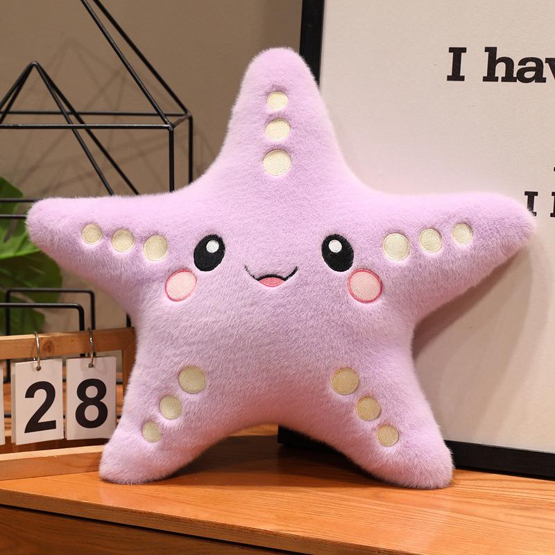 Kolorowa pluszowa lalka-poduszka w kształcie rozgwiazdy – wisiorek z pięcioramienną gwiazdą i rekwizyt do zdjęć