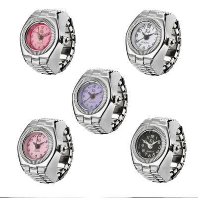 Vogue Schmuck Coole elastische Hip Hop Punk Fingeruhr Ringe Ringe für Frauen Mann Dehnbare Quarzuhr Paar Vintage-Mode