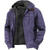 Solid Color Hooded Fleece Lined Zipper Pocket Casual Men Thickened Jacket Coat