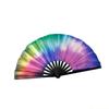 QX2E Light Sensitive Foldable Bamboos Hand Fan for Concerts Raves and Costume Parties