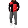 Men's Printed Hooded Sweatshirt and Sweatpants 2 Piece Versatile Casual Sport Set