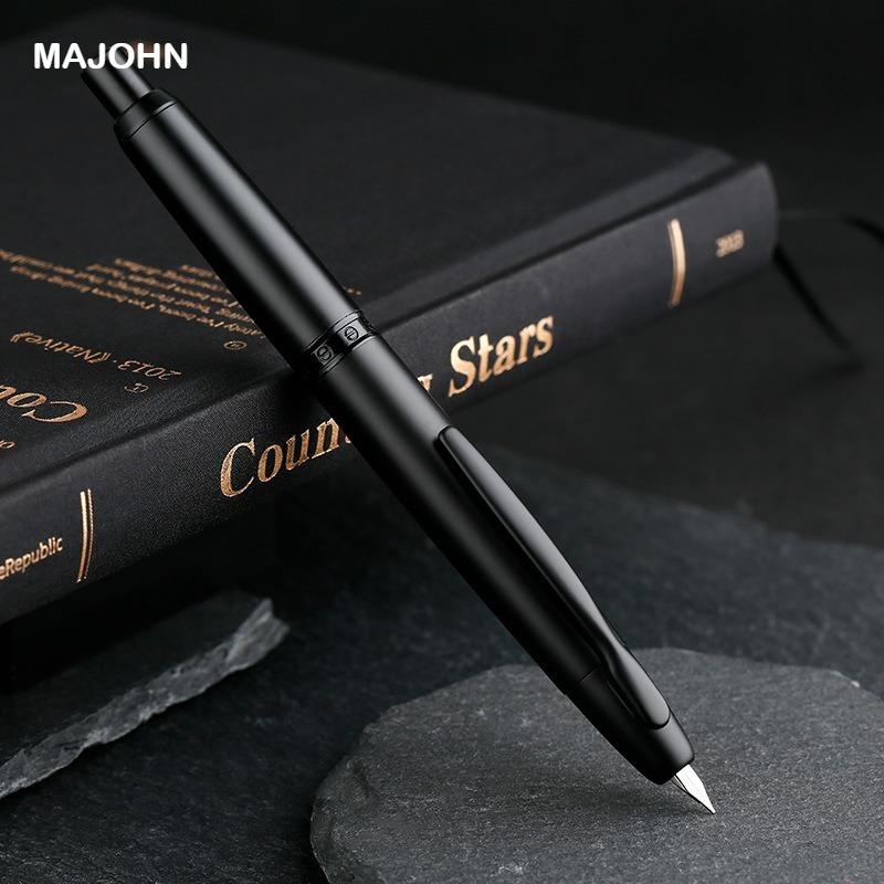 Majohn A1 Press Fountain Pen Fish Scale Pattern EF Nibs Writing Ink Pens for Business Office School Supplies Gift Pens