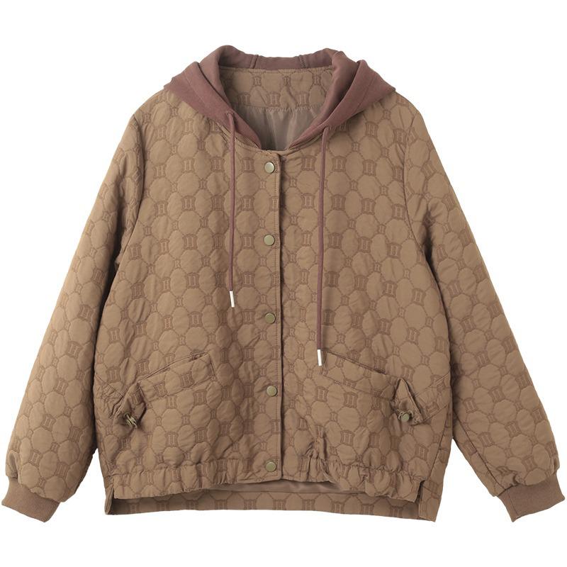 Women's Quilted Cotton Jacket: Lightweight, Autumn/Winter 2025, Plus Size, Short Coat for Middle-aged