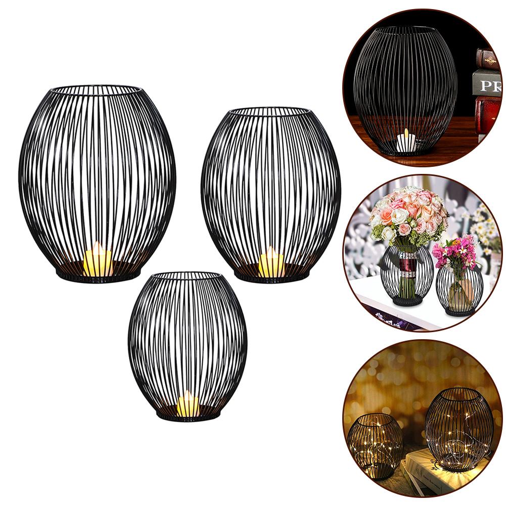 Specification Wide Range Birthdays Meditation Black Hollow Home Decor Wire Lantern Candle Holder Iron Multiple S