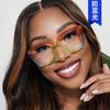 Candy color square rice nail flat mirror anti-blue light glasses frame trendy flat mirror can be equipped with myopia glasses frame Europe and America