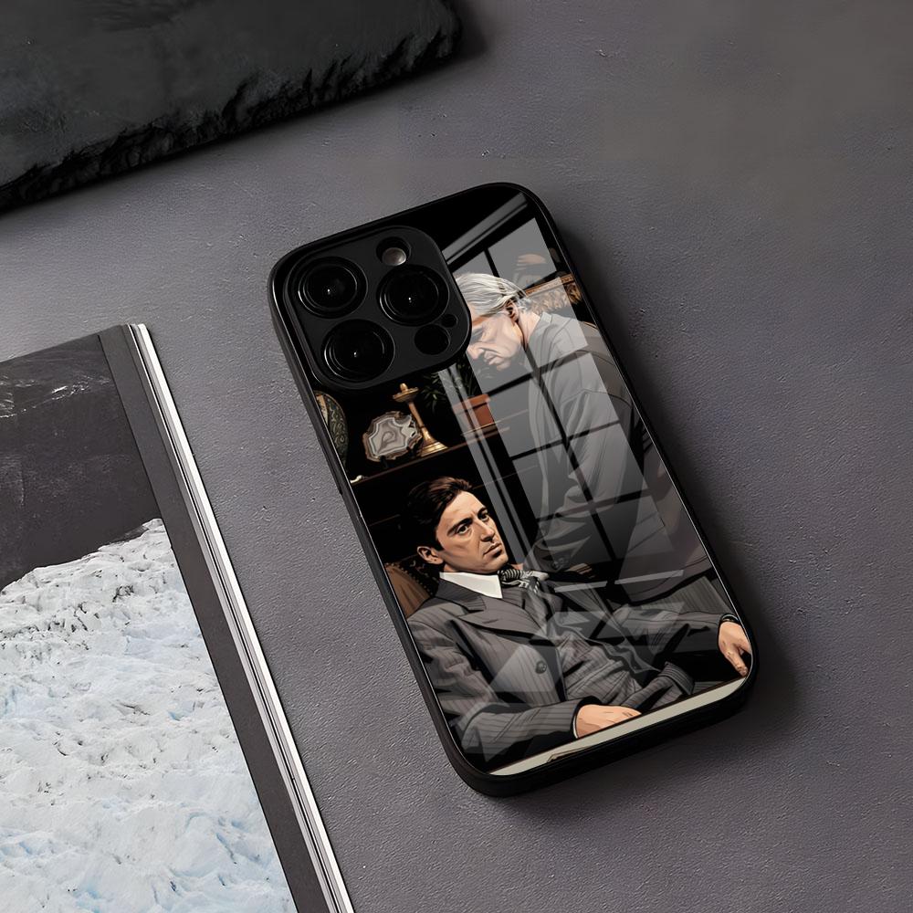 M-Michael C-Corleone Phone Case For IPhone 17 Air 16 E Pro Max 15 14 13 Mini 12 Pro 11 Max Plus Black Glass Cover
