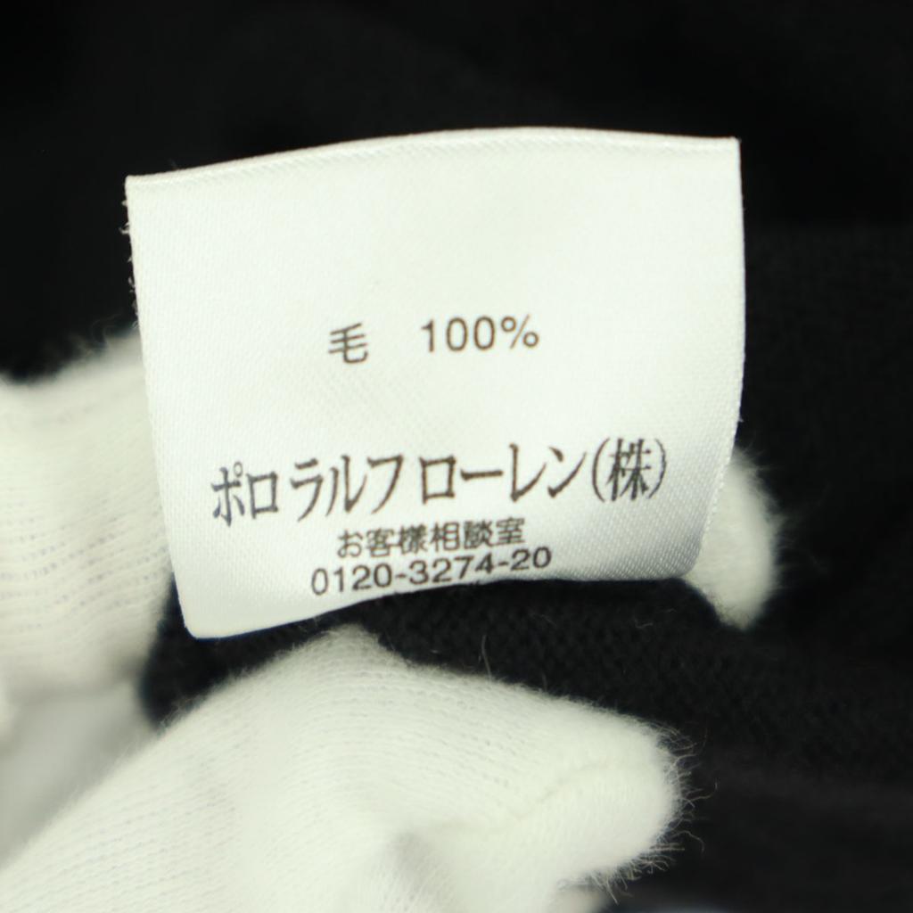 RALPH LAUREN One point logo Long sleeve knit cardigan L black Women Used