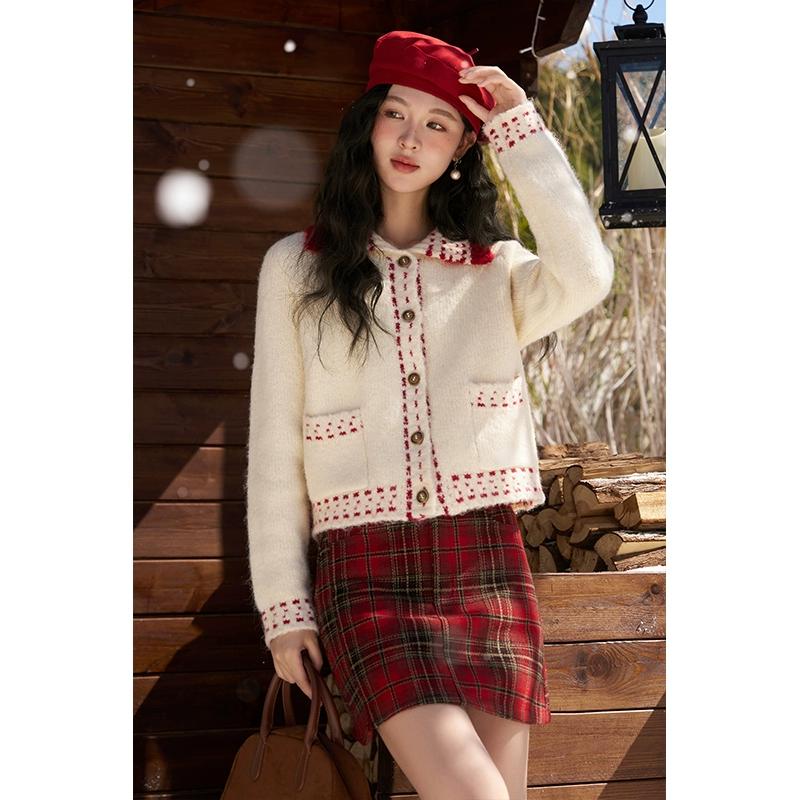 

Женский свитер Mishow, новинка 2024 года, винтажный вязаный кардиган с длинными рукавами во французском стиле, темпераментный универсальный свободный вязаный кардиган MXC57Z0458 F