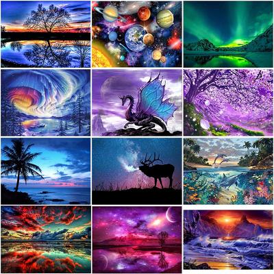DIY 5D Diamond Painting Aurora Diamond Embroidery Landscape Cartoon Cross Stitch