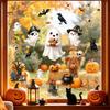 Black Cat Window Clings Halloween Ghost Clings, Cute Pumpkin And Static Stickers, PVC Holiday Glass Decorations Waterproof Decals, Removable Elements