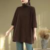 Pullovers Tops Women Long Sleeves Blouse Oversized Half Turtleneck Loose Long Sleeve Shirt Slim Pullover Tops