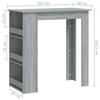 Vidaxl Bartisch mit Regalen, Sonoma Eiche Grau, 102X50X103,5 Cm