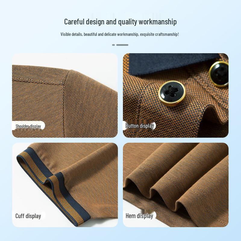 Montagut Męska oddychająca koszulka polo z mieszanki jedwabiu