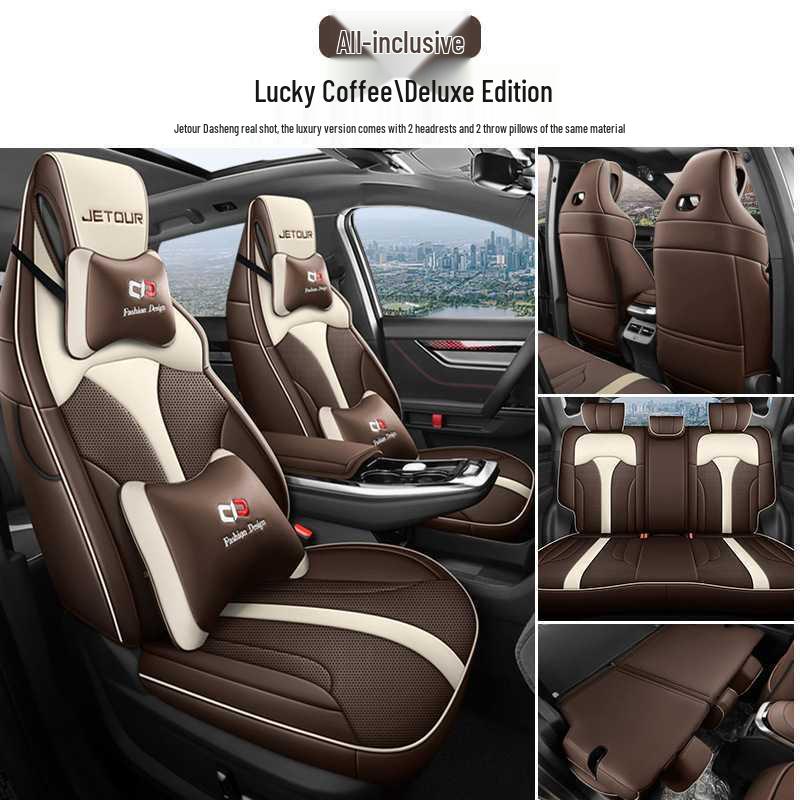 Premium Leather Car Seat Cushion - 24 Models for Five-Seater Fit, Cartoon Design, All-Season Use