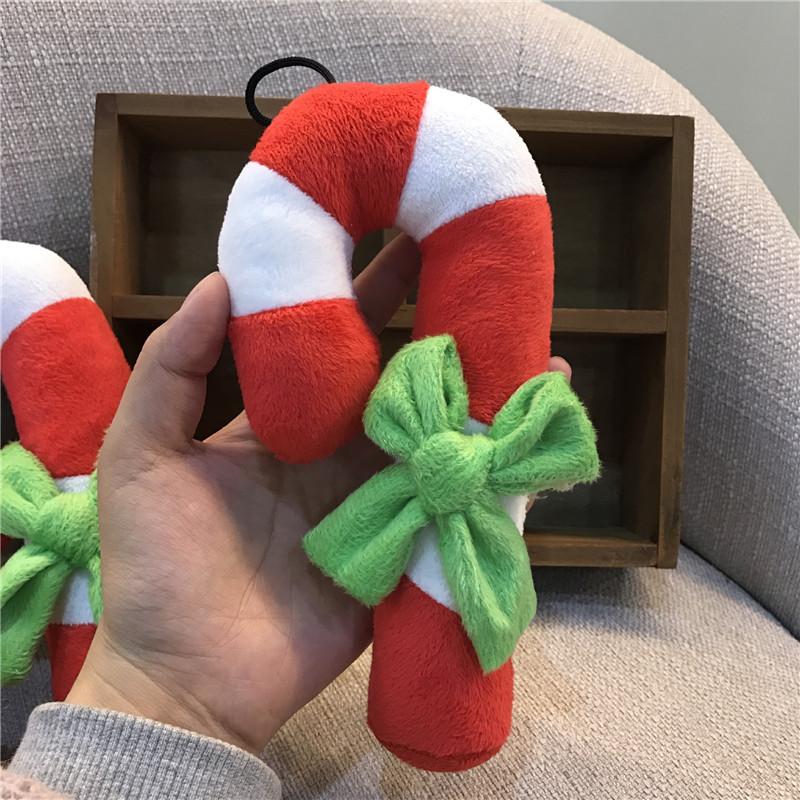 Christmas Candy Shaped Pet Toy Pet Dog Voice Toy Plush Doll Sofa Cushion Christmas Decor Puppy Teeth Grinding Anti Bite Dog Toy