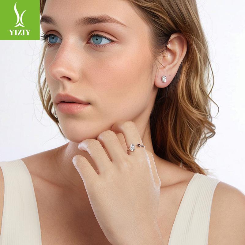 Coffee Bean Set S925 Sterling Silver Coffee Lovers Jewelry Earrings Light Luxury Premium Sense