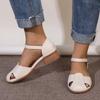 Fashion 2025 Summer New Buckle Strap Women's High Heels Outdoor Round Toe Low Heel Daily & Casual Pumps Women Concise Hollow Sandals