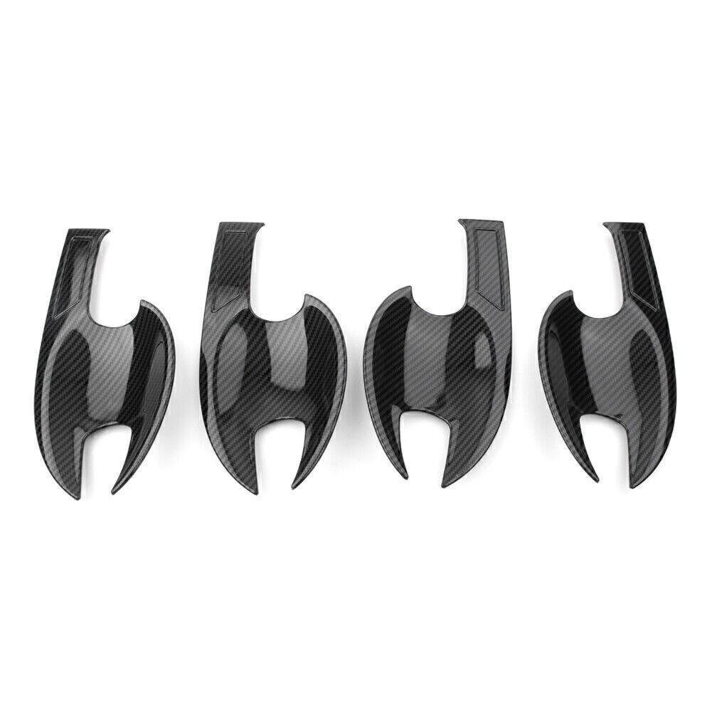 For Mazda CX-5 cx5 2017-21 Carbon Fiber pattern Outside Door Bowl Cover Trim 4p