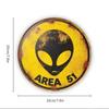 Vintage Area 51 UFO Metal Tin Sign Alien Decor Retro Wall Art