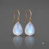 Moonstone Earring, Pear-Cut Gemstone, 925 Sterling Silver, Drop Hook Earring, Women Jewelry, September Birthstone, Teardrop Earring