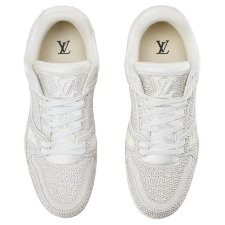 Louis Vuitton Trainer Low Top Skateboard Shoes Men's White 1AHTNL
