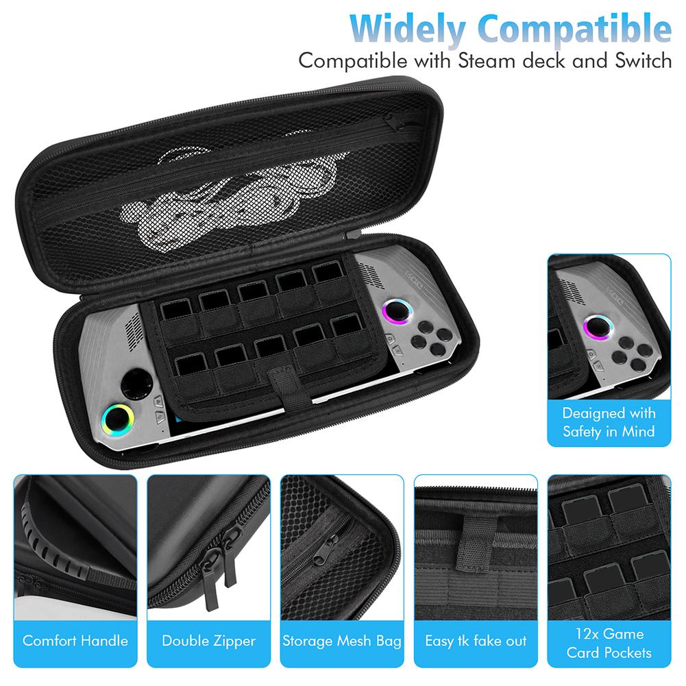 Leather Hard Portable Carrying Case Bag Shockproof Protective Travel Case Storage Bag for Asus ROG Ally Console Accessories