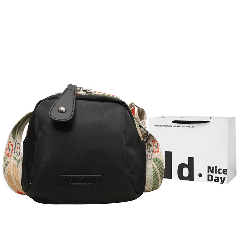 SWIMADE Oxford Dome Bag, Canvas Bag, Shoulder Bag, Crossbody Bag Regular Women's Orange/Black/Ecru RZ-7005