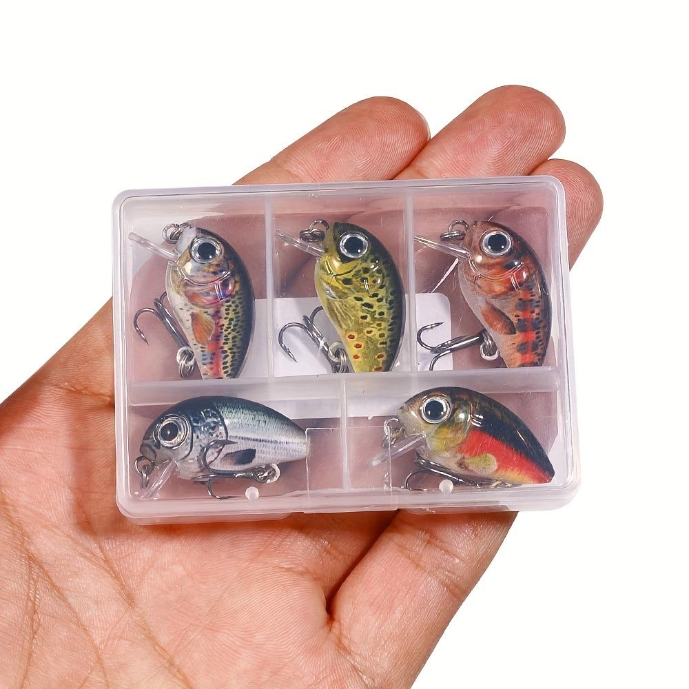 2 g/1,5 g, 5-teiliges Premium-Mini-Crankbaits-Set, künstliche Topwater-Wobbler zum Hecht- und Bassangeln – 2,8 cm/1,1 Zoll