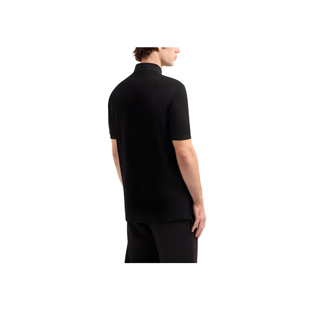 Armani Exchange AE Logo Button Short Sleeve Polo Shirt Men tops Black XM000330-AF10366-UC001