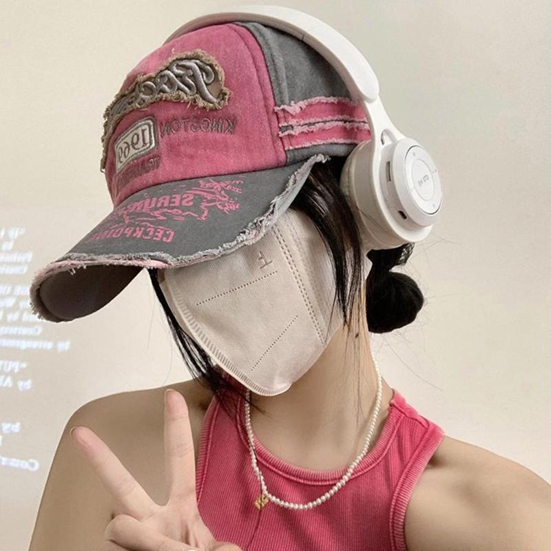 

Винтажные бейсболки с вышивкой букв для мужчин и женщин, регулируемые летние солнцезащитные шляпы, уличные шляпы розовый