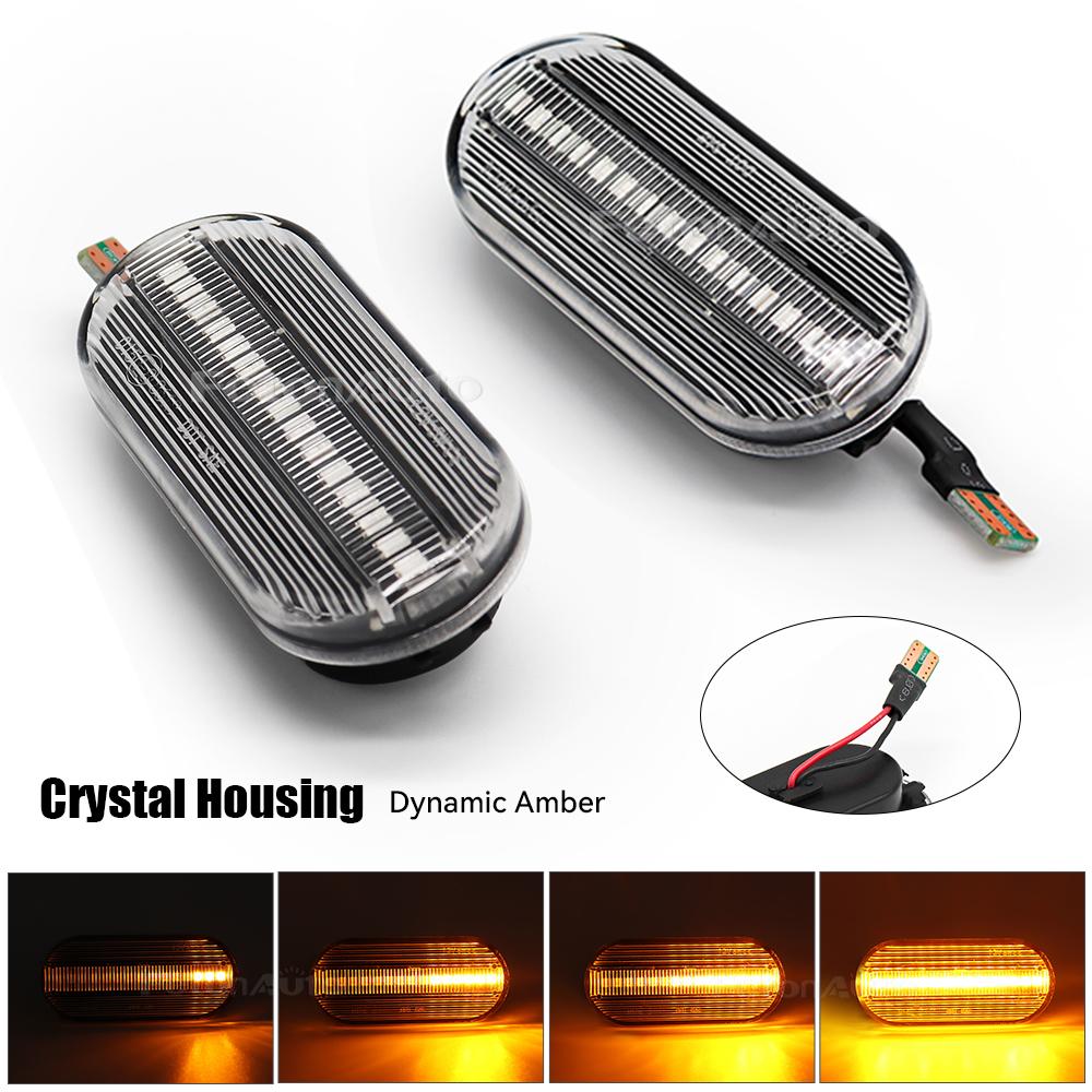 2Pcs Dynamic Side Marker Turn Signal Sequential Blinker Indicator Light for Volkswagen VW Golf Golf3/4Bora Bora/Passat/Lupo/Polo