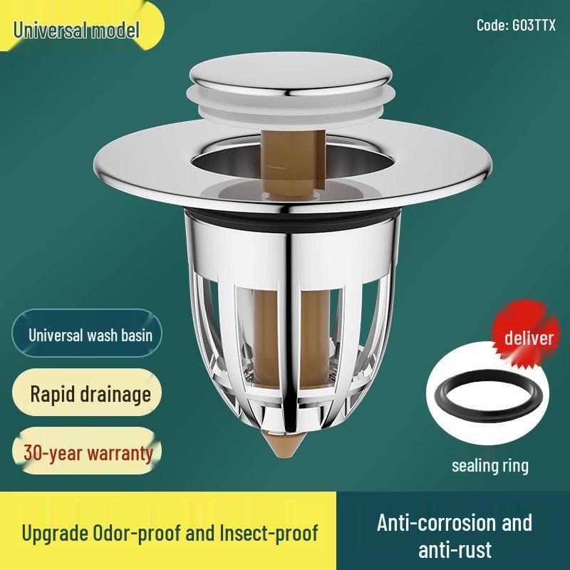 Anti-Odor Pop-Up Drain Stopper for Washbasin